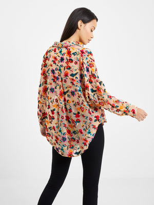 Avery Burnout Popover Blouse - Toasted Almond