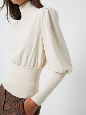 Krista High Neck Sweater-Classic Cream