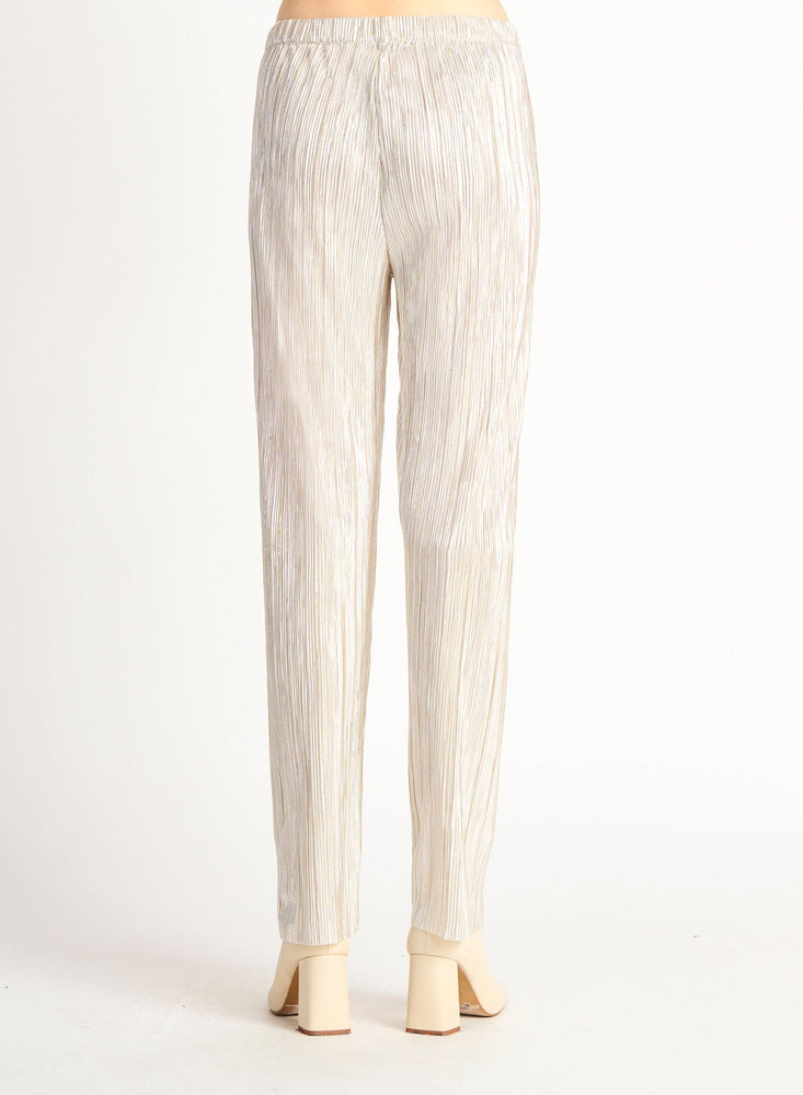 Pleated Wide Leg Pants-Stone Foil Silver