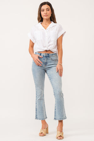 Jeanne High Rise Cropped Flare Jeans-Wezley