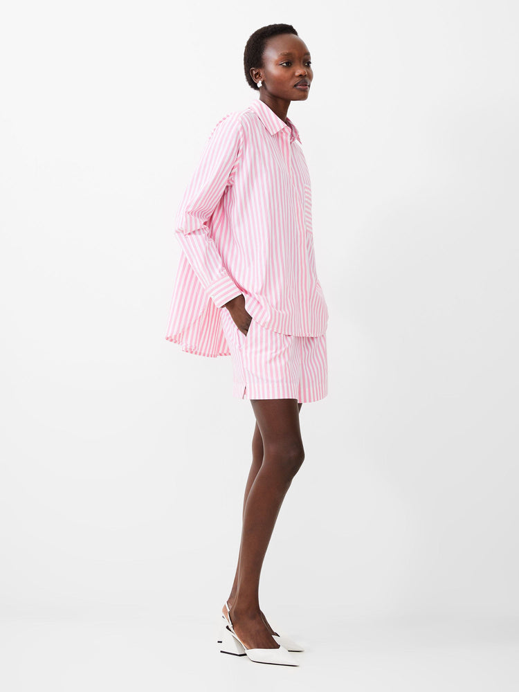 Thick Striped Relaxed Popover-Aurora Pink