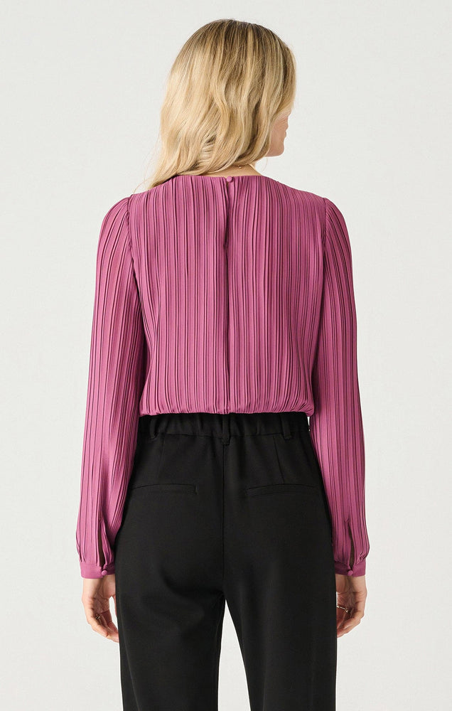 LS Pleated Blouse-Light Plum