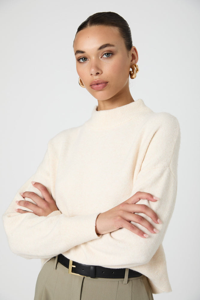 Vhari Crew Neck Sweater-Oatmeal