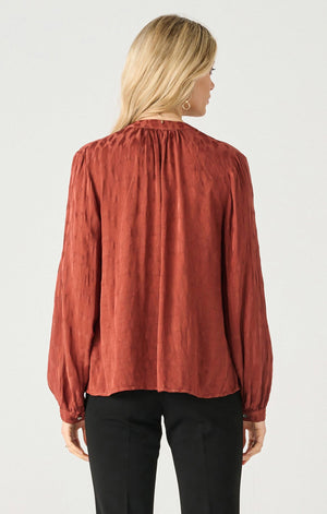 LS Jacquard Blouse-Copper