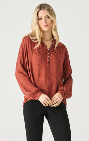 LS Jacquard Blouse-Copper