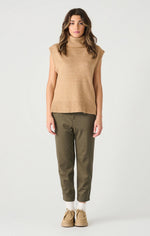 Turtleneck Vest-Camel Beige