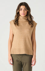 Turtleneck Vest-Camel Beige