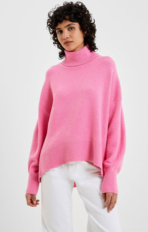 Vhari High Neck Sweater-Aurora Pink