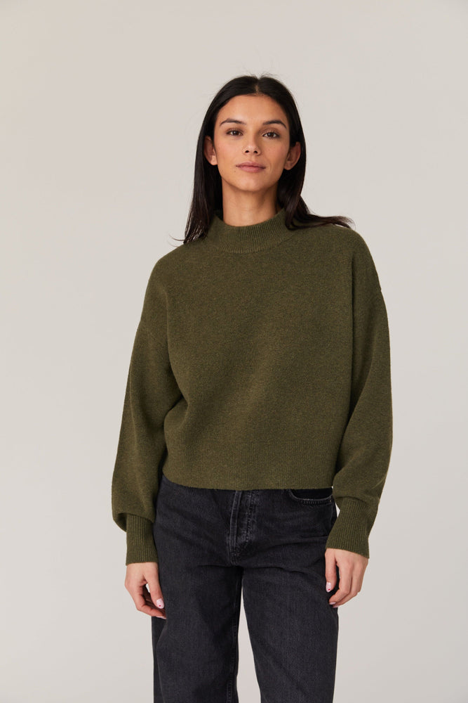 Vhari Crew Neck Sweater-Olive Night