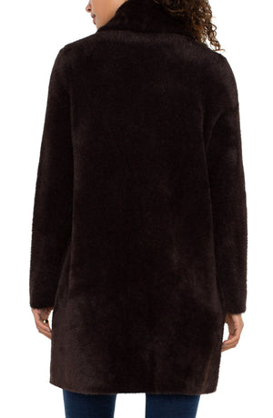 Open Front Coatigan Sweater-Mink