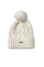 Cable Knit Beanie w Faux Fur-Snow White