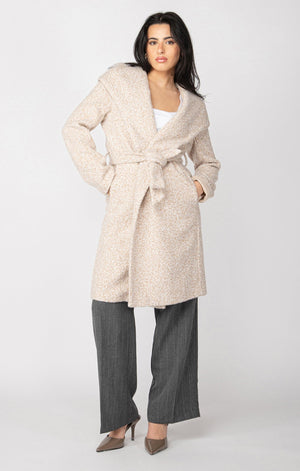 Hooded Trench Coat-Cream/Oat Melange