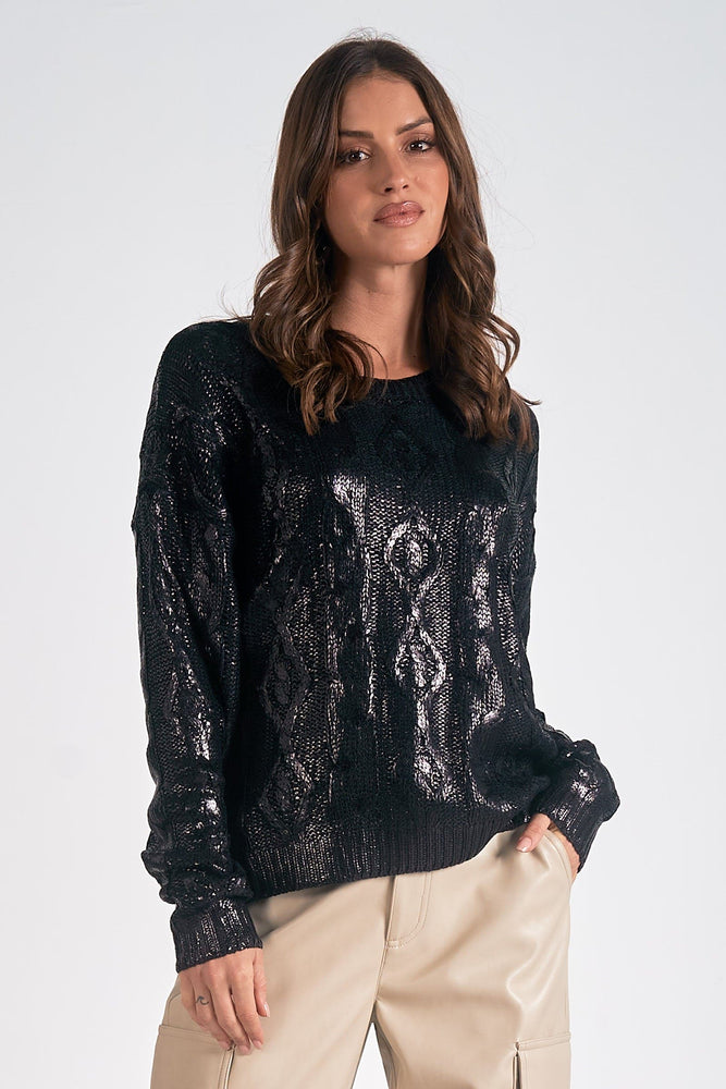 Metallic Sweater-Black