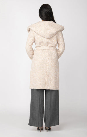 Hooded Trench Coat-Cream/Oat Melange