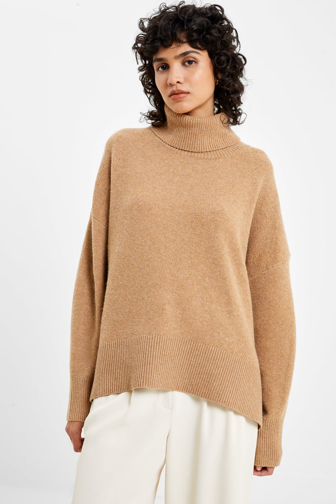 Vhari High Neck Sweater-Camel Mel