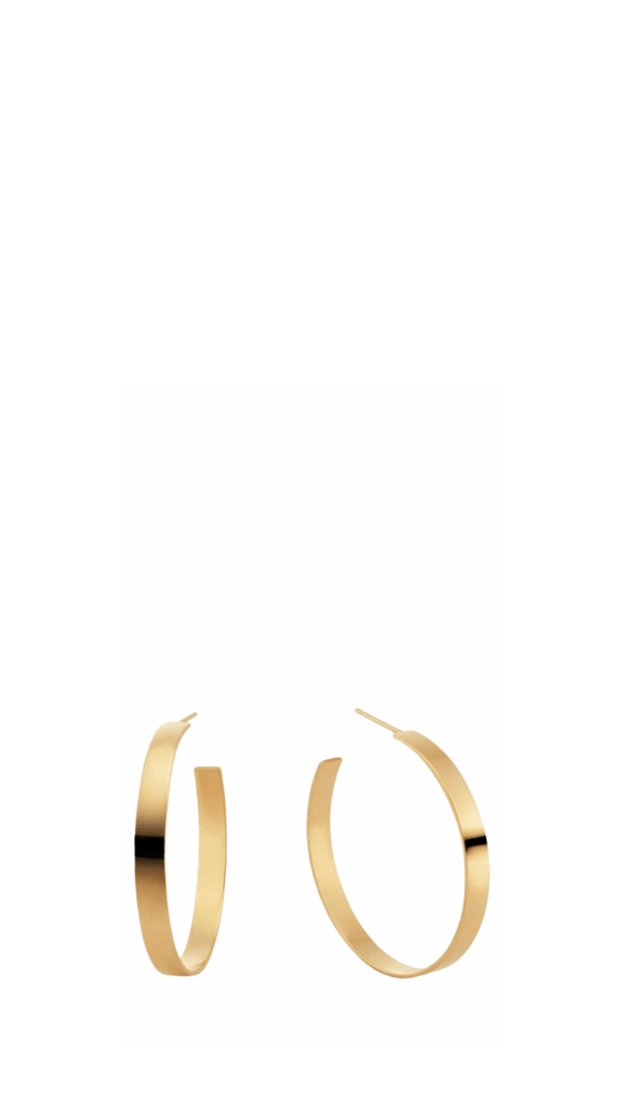 Carrie Flat Hoops- Gold