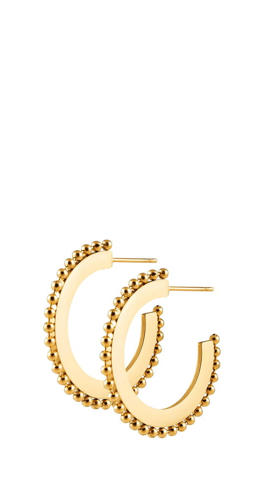 Jodie Studded Hoop Earrings- Gold