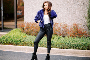 Buona Faux Fur Hooded Jacket- Eclipse