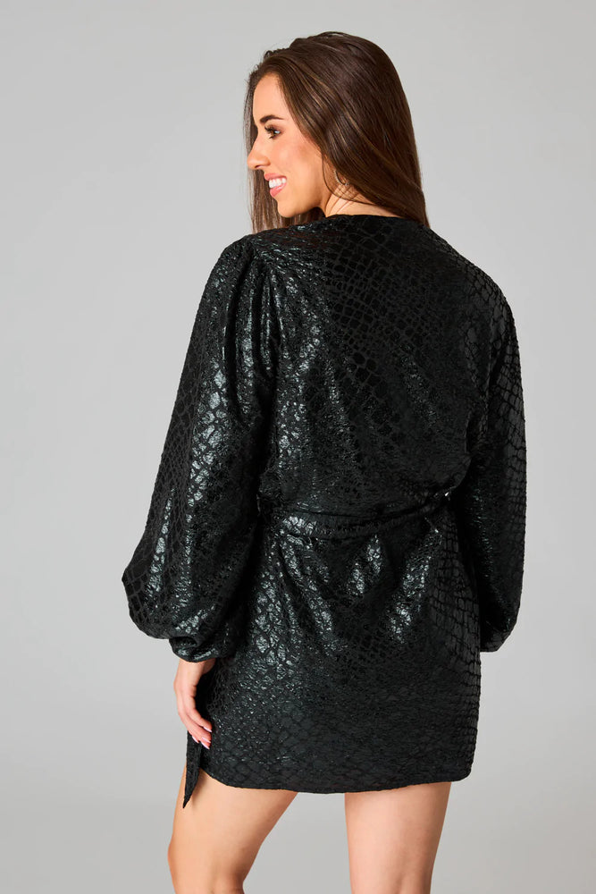 Adeline Short Wrap Dress- Private Jet