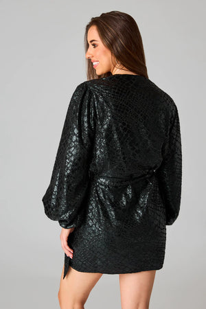 Adeline Short Wrap Dress- Private Jet