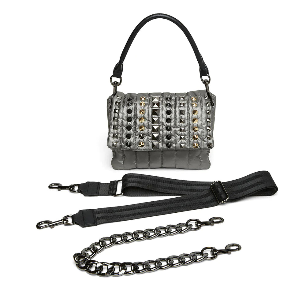 Studded Bar Bag- Pewter
