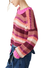 Devon Sweater- Fuchsia Rose Combo