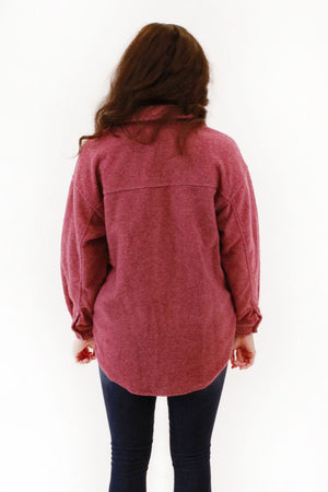 Solid Shacket- Rose/Mauve