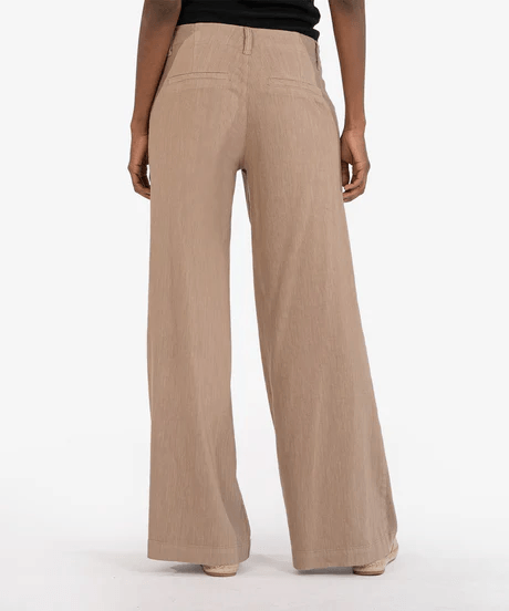 Meg Wide Leg Linen Pants-Khaki