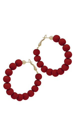 Clay Ball Hoops- Burgundy