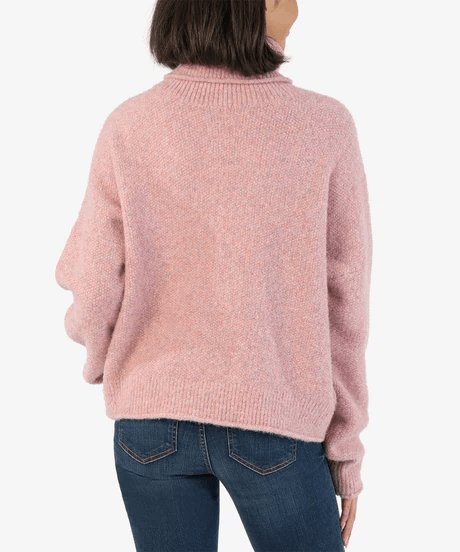 Hailee LS Turtleneck Knit Sweater- Bubblegum Pink - Mia Moda Boutique