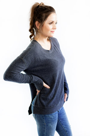 Hi Low Pullover with Thumbholes- Night Sky