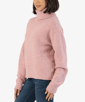 Hailee LS Turtleneck Knit Sweater- Bubblegum Pink