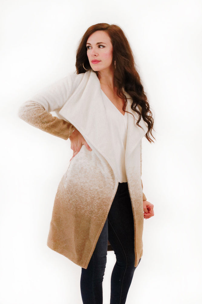 Ombre My Way Coat-Light Taupe