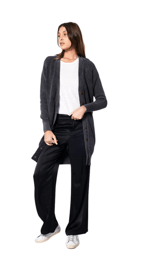 Melene Sweater Dress Cardigan - Black Mineral Wash FINAL SALE