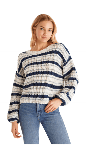 Solange Stripe Sweater- Midnight Blue