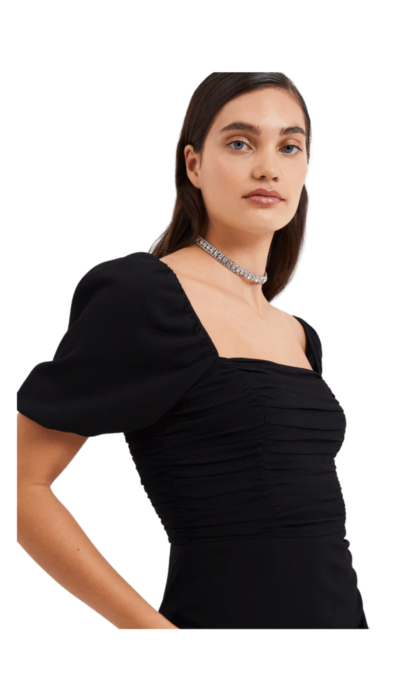 Afina Verona Ruched Midi Dress-Black FINAL SALE