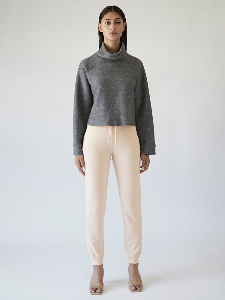 Cropped Turtleneck-Charcoal