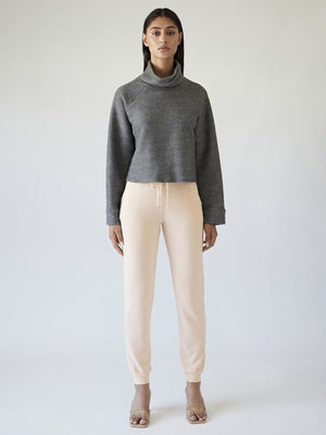 Cropped Turtleneck-Charcoal