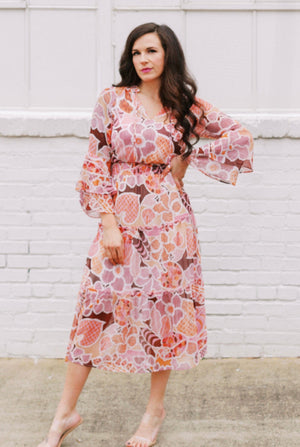 Tiered Chiffon Maxi Dress-Fleur