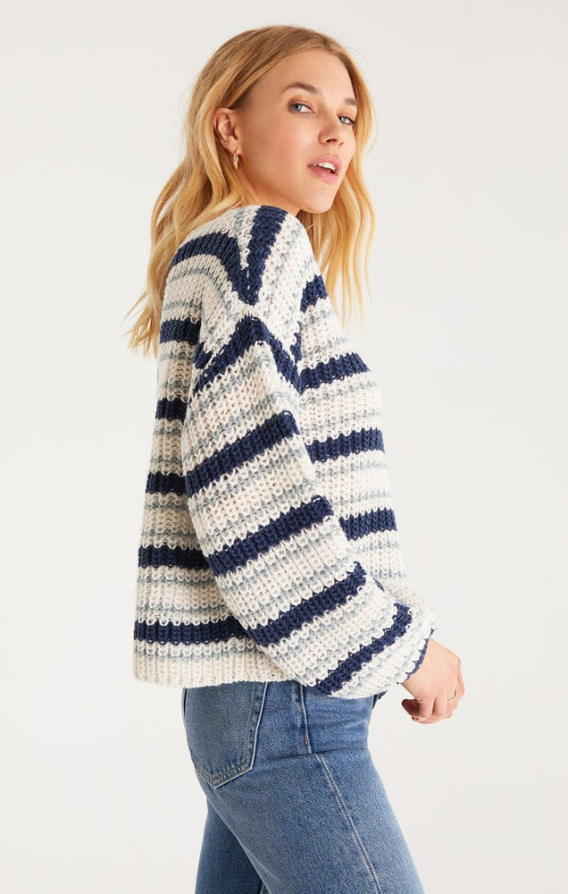 Solange Stripe Sweater- Midnight Blue