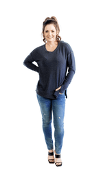 Hi Low Pullover with Thumbholes- Night Sky