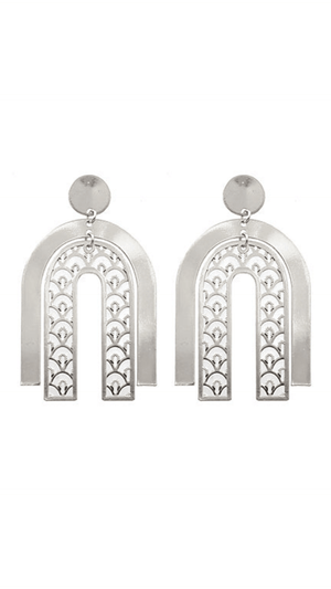 Filigree Arch Earrings- Rhodium FINAL SALE