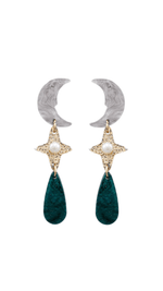 Acrylic Moon & Star Earrings-Grey