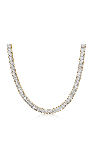 Shayna Baguette Necklace-Clear