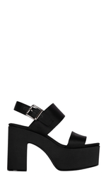 Black Satin Moody Platform Sandal