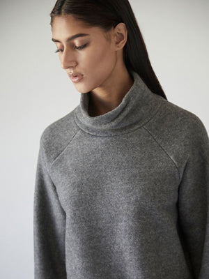 Cropped Turtleneck-Charcoal