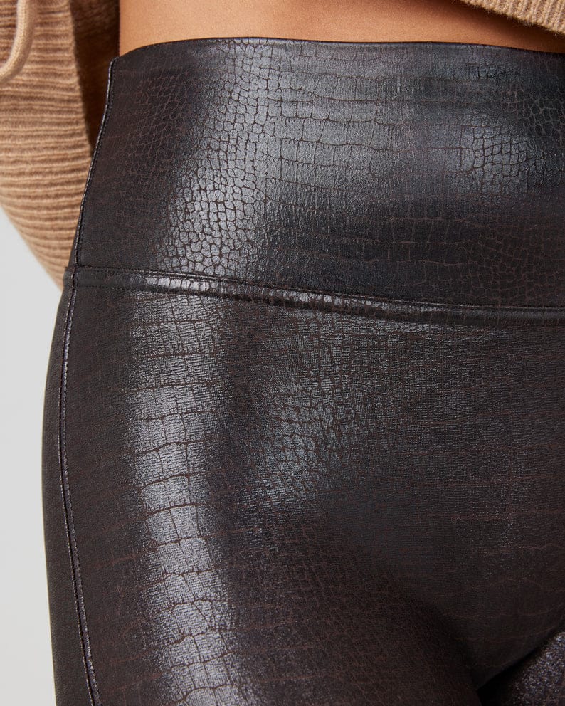 Spanx Women's Faux Leather Croc Shine Leggings Shapewear Briefs