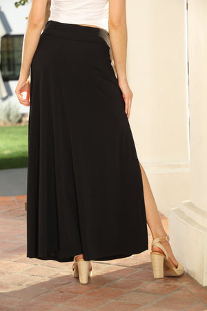 Tie Front Skirt-Black Ity