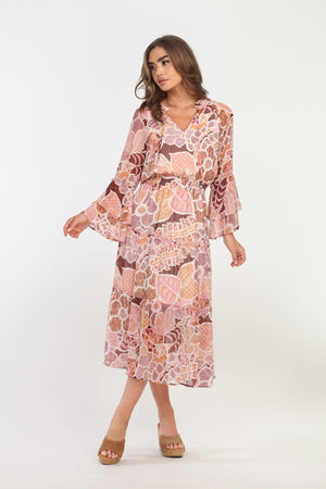 Tiered Chiffon Maxi Dress-Fleur