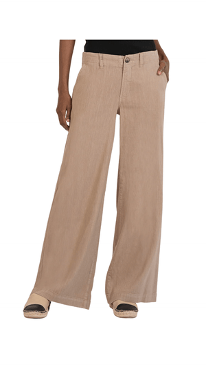 Meg Wide Leg Linen Pants-Khaki